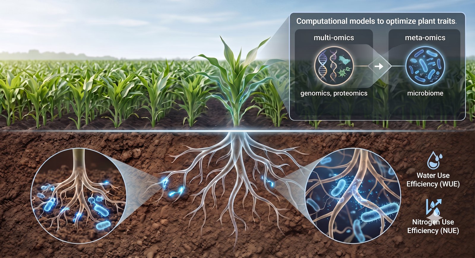 Plant-soil-microbe interaction illustration